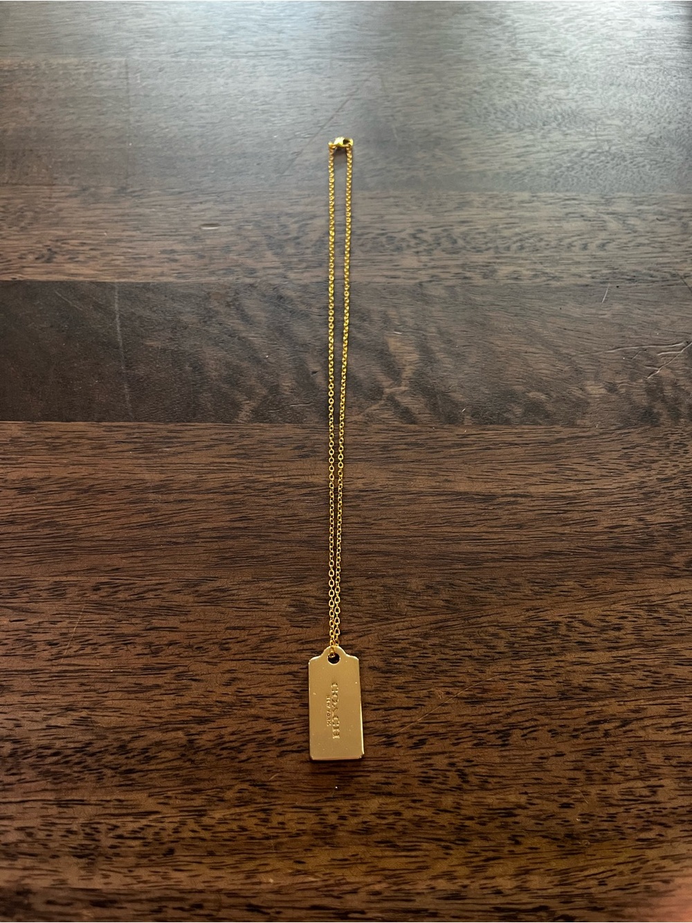 Coach gold tag necklace - Picture 1 of 4
